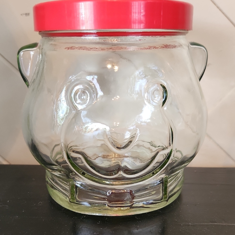 Kraft Peanut Butter Bear Glass Jar Storage Container